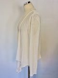 OSKA WHITE LINEN BLEND WATERFALL FRONT CARDIGAN SIZE 2 REG
