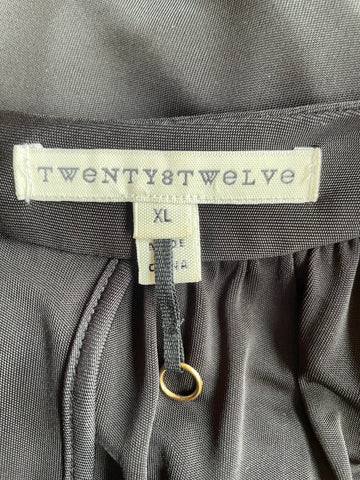 TWENTY8TWELVE BLACK COWL NECKLINE BLOUSON TOP STRETCH PENCIL DRESS SIZE XL