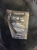 JOSEPH SLATE FUR LINED LAMBSKIN COAT SIZE 40 UK 12