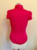 VIVIENNE WESTWOOD ANGLOMANIA HOT PINK CAP SLEEVE SHIRT SIZE 40 UK 12