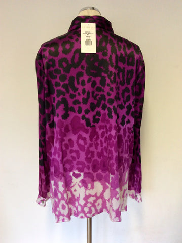 BRAND NEW SPIRITO DI ARTIGIANO PINK SILK LEOPARD PRINT SHIRT SIZE 20