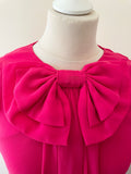 TED BAKER HOT PINK BOW TRIM SLEEVELESS TUNIC TOP SIZE 1 UK 8/10