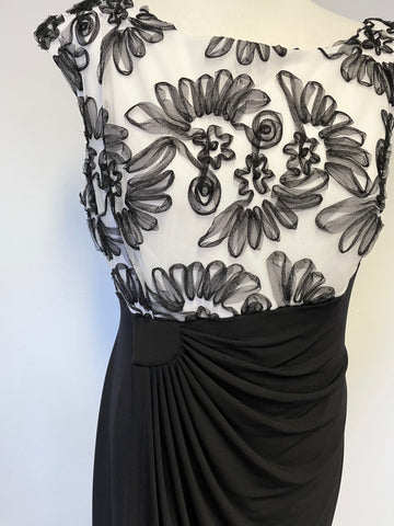CONNECTED APPAREL BLACK & WHITE SPECIAL OCCASION SLEEVELESS PENCIL DRESS SIZE 14 UK 18