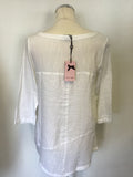 BRAND NEW PHASE EIGHT WHITE COTTON & LINEN TOP SIZE 8