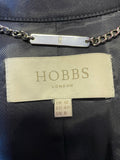 HOBBS NAVY BLUE COTTON DOUBLE BREASTED TIE BELT TRENCH COAT SIZE 12