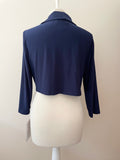 BRAND NEW FRANK LYMAN NAVY BLUE 3/4 SLEEVE BOLERO JACKET SIZE 14