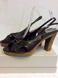 MODA IN PELLE DARK BROWN LEATHER HEELED SANDALS SIZE 7/40
