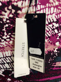 BRAND NEW OSCAR B AUBERGINE PRINT STRETCH JERSEY DRESS SIZE 20