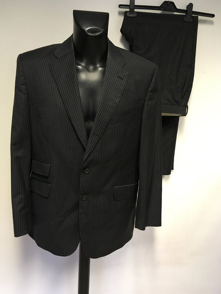 MARKS & SPENCER SARTORIAL CHARCOAL PINSTRIPE WOOL BLEND SUIT SIZE 42M / 34W