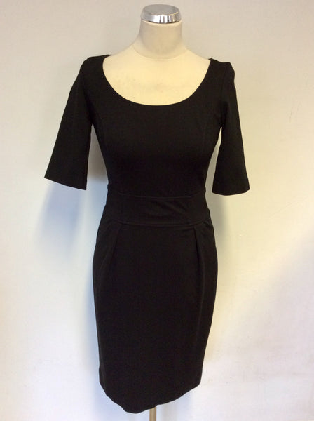 HOBBS BLACK SHORT SLEEVE PENCIL DRESS SIZE 8