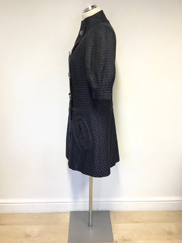 JESIRE BLACK & BLUE DESIGN SHORT SLEEVE OCCASION DRESS COAT SIZE 10
