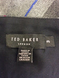 TED BAKER GREY,BLACK & PINK CHECK WOOL DRESS SIZE 3 UK 12