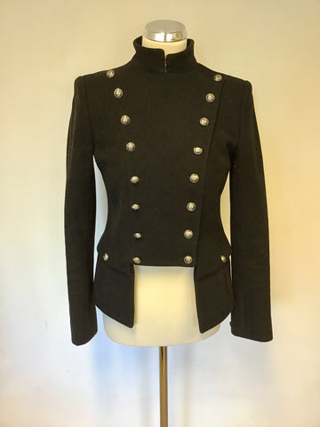 TWENTY8TWELVE BLACK WOOL BLEND TURPIN JACKET SIZE 10