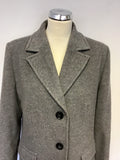 BARBARA LEBEK GREY WOOL & CASHMERE LONG COAT SIZE 14