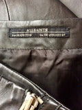 ALL SAINTS LUCIELLE SPLIT BLACK LEATHER SKIRT SIZE 12