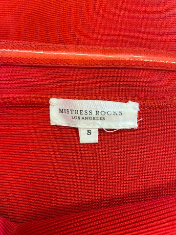 MISTRESS ROCKS LOS ANGELES RED STRAPLESS BODYCON DRESS SIZE S