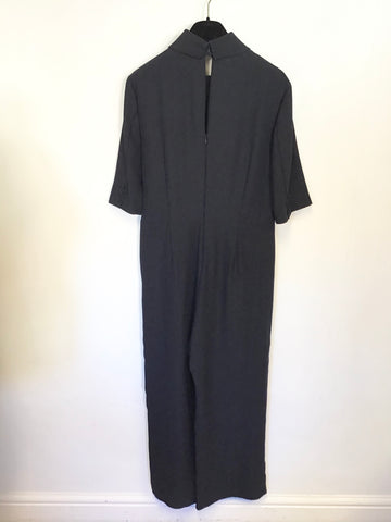 HOBBS NAVY BLUE WRAP ACROSS SPECIAL OCCASION JUMPSUIT SIZE 12