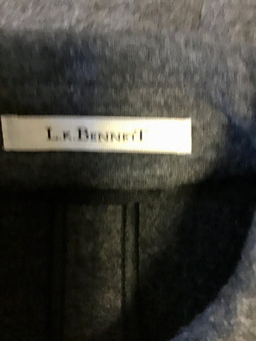 LK BENNETT DARK GREY WOOL JACKET & SKIRT SUIT SIZE 10