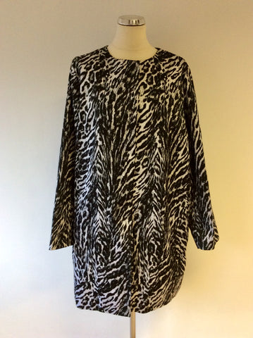 MARINA RINALDI BLACK & IVORY LEOPARD PRINT RAINCOAT SIZE 25 UK 20
