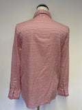 BRORA RED & WHITE PRINT COTTON LONG SLEEVE SHIRT SIZE 10