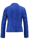 BRAND NEW GERRY WEBER ELECTRIC BLUE SUEDETTE BIKER JACKET SIZE 14