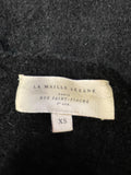 LA MAILLE SEZANE LEON BLACK WOOL & KID MOHAIR BLEND JUMPER SIZE XS