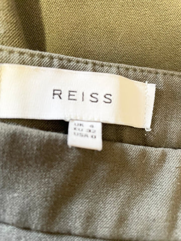 REISS TYNE KHAKI SKINNY LEG TROUSERS SIZE 4