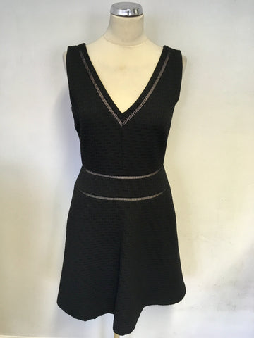 REISS NELLY BLACK FIT & FLARE DRESS SIZE 10