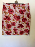 PATSY SEDDON FOR PHASE EIGHT PINK & RED FLORAL SILK SKIRT SUIT SIZE 16