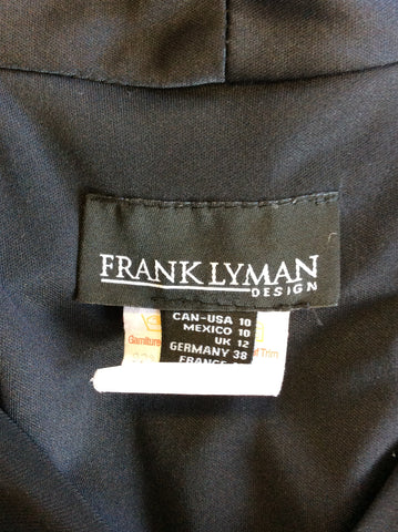 FRANK LYMAN BLACK PLEATED FRONT SLEEVELESS DRESS SIZE 12