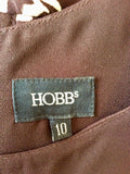 HOBBS BROWN & CREAM PRINT TIE BELT DRESS SIZE 10