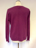 GAP PLUM V NECK CASHMERE JUMPER SIZE S