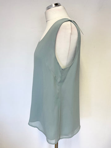 BRAND NEW GRAY & OSBORNE SAGE GREEN SEQUINNED JACKET , TOP & TROUSER SUIT SIZE 16