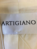BRAND NEW ARTIGIANO IVORY SILK & LINEN JACKET & TROUSER SUIT SIZE 20