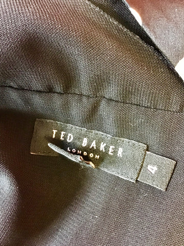 TED BAKER BLACK & WHITE SILK SPECIAL OCCASION DRESS & MATCHING BAG SIZE 4 UK 14