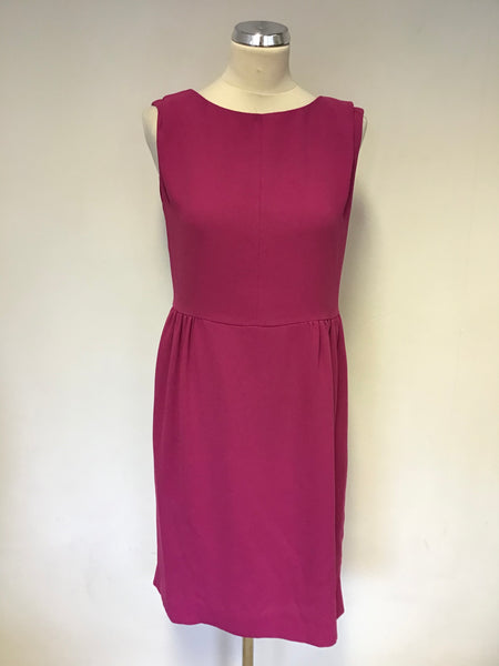JAEGER RASPBERRY PINK SLEEVELESS SHIFT DRESS SIZE 12