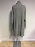 MARKS & SPENCER AUTOGRAPH GREY CASHMERE LONG CARDIGAN SIZE 22