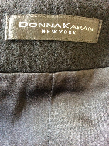 DONNA KARAN BLACK WOOL HALTERNECK WAISTCOAT TOP SIZE 10
