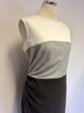 BRAND NEW PHASE EIGHT GREY & WHITE COLOUR BLOCK PENCIL DRESS SIZE 18