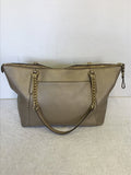 COACH PALE GOLD LEATHER TOTE BAG WITH GOLD CHAIN SHOULDER STRAPS