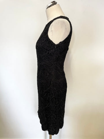MONSOON BLACK LACE SLEEVELESS PENCIL DRESS SIZE 10