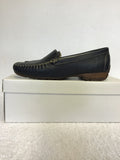BRAND NEW JANE SHILTON ISABELLA NAVY BLUE LEATHER LOAFER FLATS SIZE 4/37