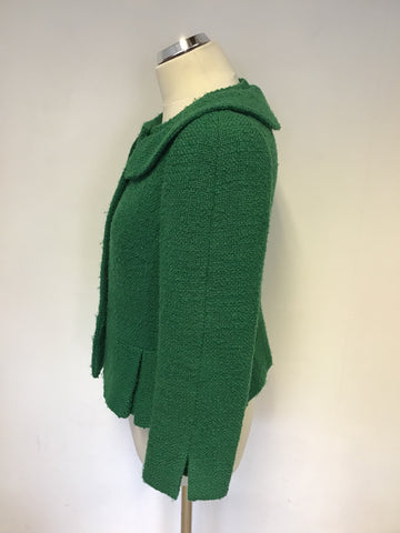 HOBBS EMERALD GREEN WOOL BLEND JACKET SIZE 12