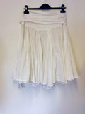 ALL SAINTS WHITE COTTON FLIPPY FULL SKIRT SIZE S
