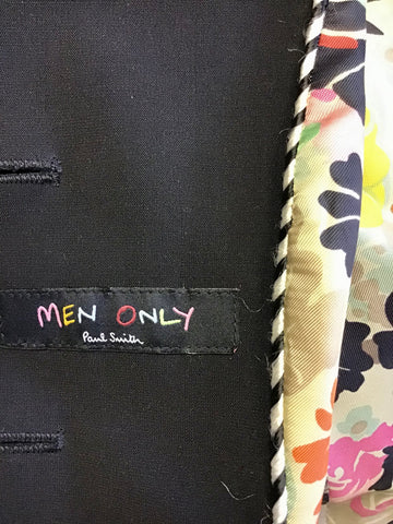 PAUL SMITH MEN ONLY BRAND BLACK WOOL SKIRT SUIT SIZE 38/40 UK 10/12