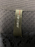 MARCCAIN NAVY KNIT LACE TRIMMED CAP SLEEVE A LINE DRESS SIZE 4 UK 14