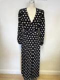 BRAND NEW SOMERSET BY ALICE TEMPERLEY BLACK & WHITE SPOT LONG SLEEVE JUMPSUIT SIZE 10