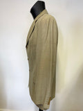 MARKS & SPENCER ITALIAN 100% WOOL BEIGE CHECK TAILORED JACKET SIZE 46S