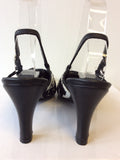 JACQUES VERT BLACK & WHITE PRINT SLINGBACK HEELS SIZE 6/39