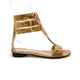 FENDI DORE NATURAL PYTHON LEATHER GLADIATOR SANDALS SIZE 5/38
